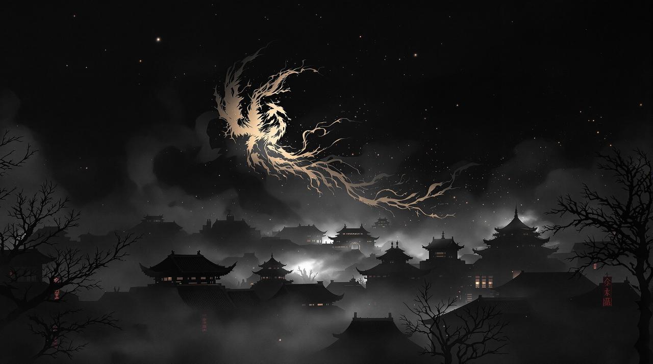 第六影院品牌形象 第六影院 - 赤色凤凰展翅,象征影视内容的辉煌与力量